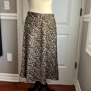J. Crew Leopard Midi Skirt Size Medium